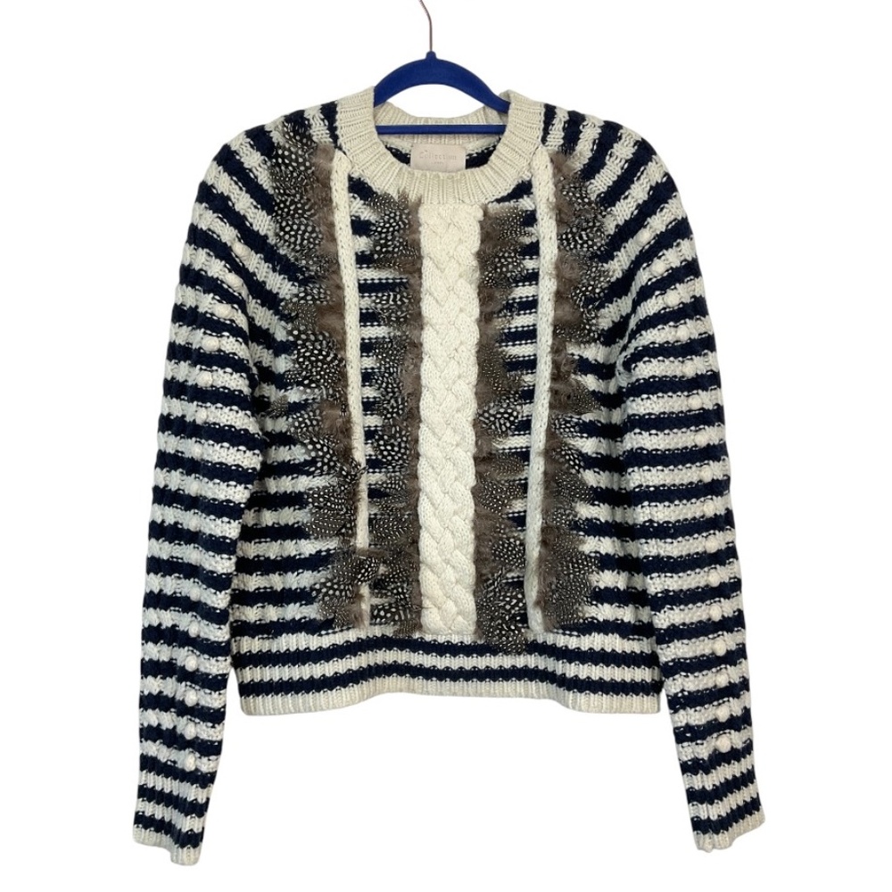 J. Crew Collection Merino‎ Wool Feather Front Sweater